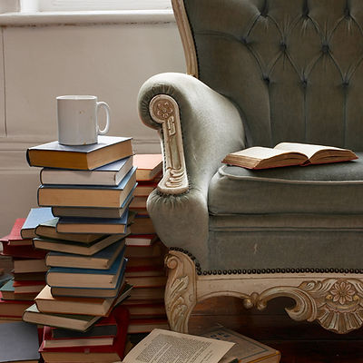 Vintage study setting with books and documents